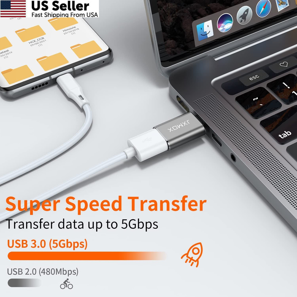 USB C to Adapter [2-Pack], Thunderbolt 3 3.0 OTG Grey