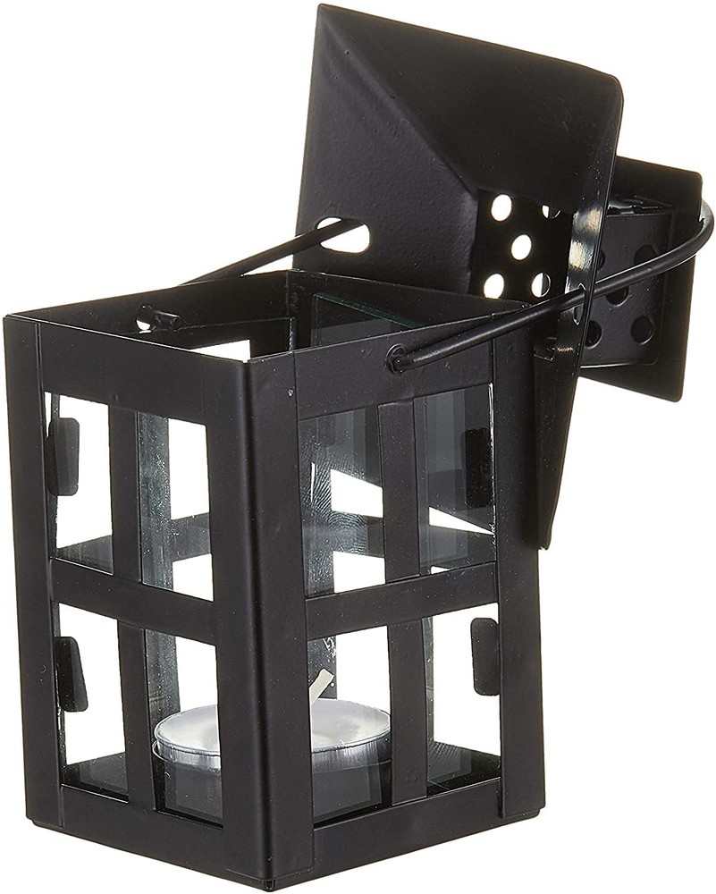 Luminous Black Mini-Lantern Tea Light Holder