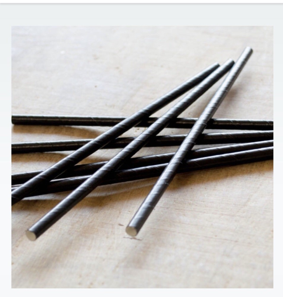 Paper Straws 25 Pack Black