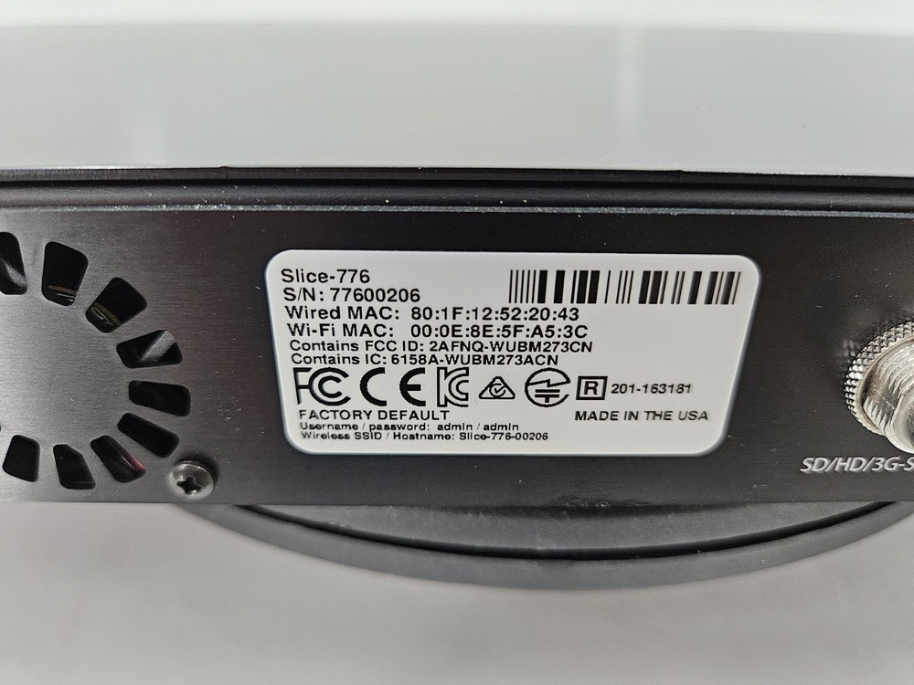 TERADEK SLICE 776 AVC SDI / HDMI Encoder - Wont Boot - AS-IS - EB-18872