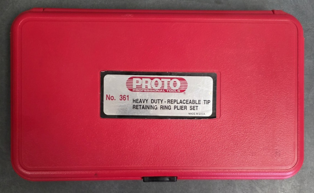 Proto 361 Large Retaining Ring Pliers Set Heavy Duty Replaceable Tips