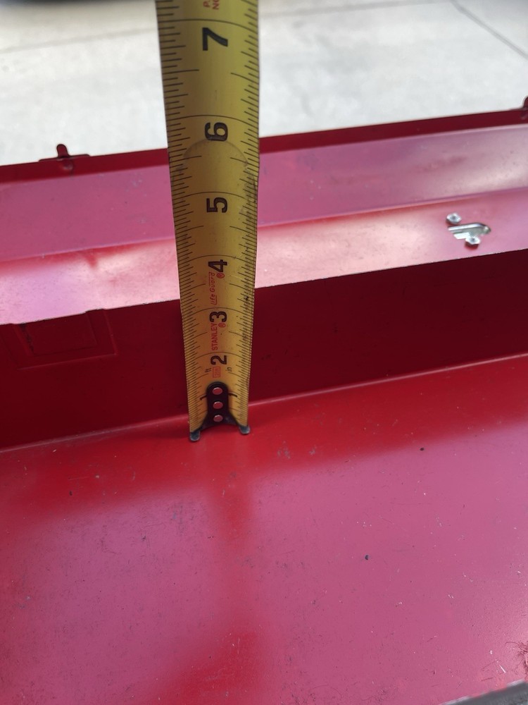 vintage metal tool box w/ socket tray.
