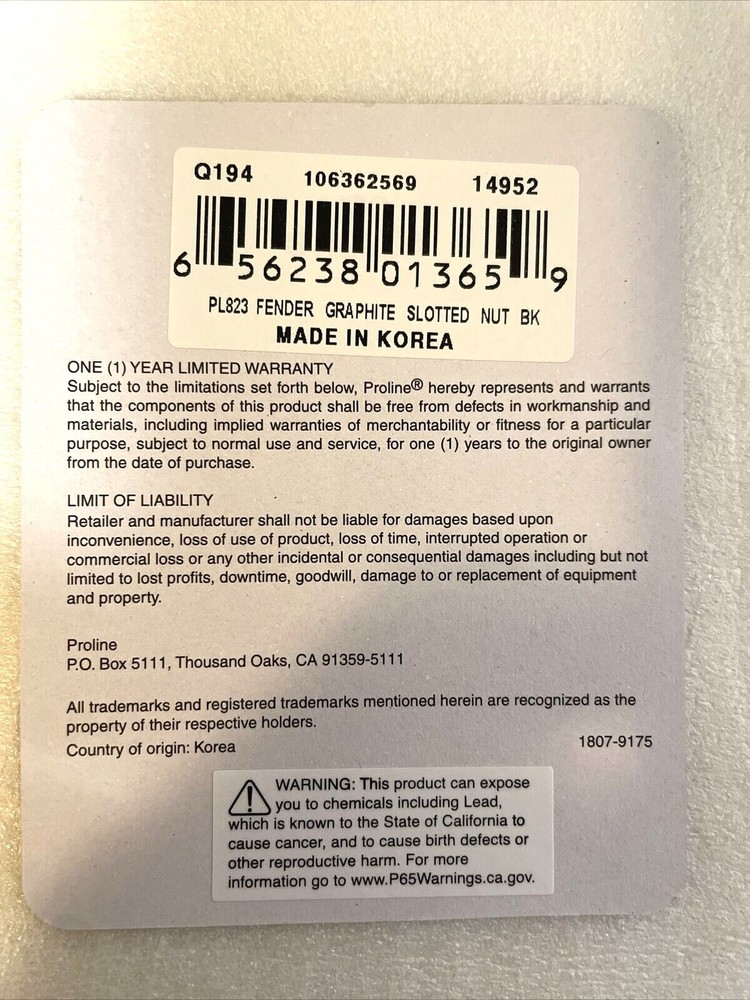 Proline Black Guitar Nut