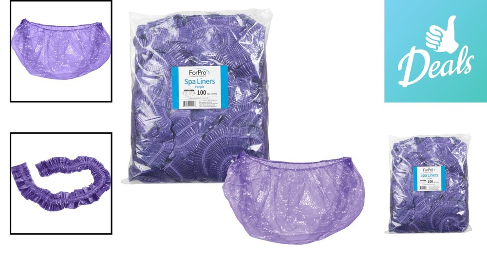 Professional Quality Purple Disposable Pedicure Liners - 100 Pack