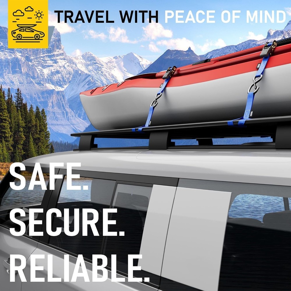 Heavy Duty Soft Loop Tie Down Straps - 6 Pack - 4500 lbs Capacity for Secure ...
