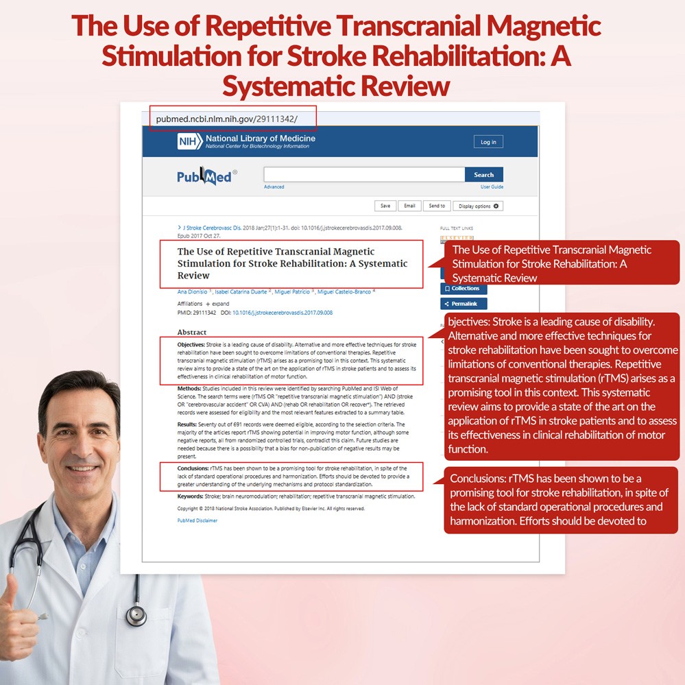 Dawfek rTMS Therapy Machine Brain Stimulation Device Adjustable for Depression