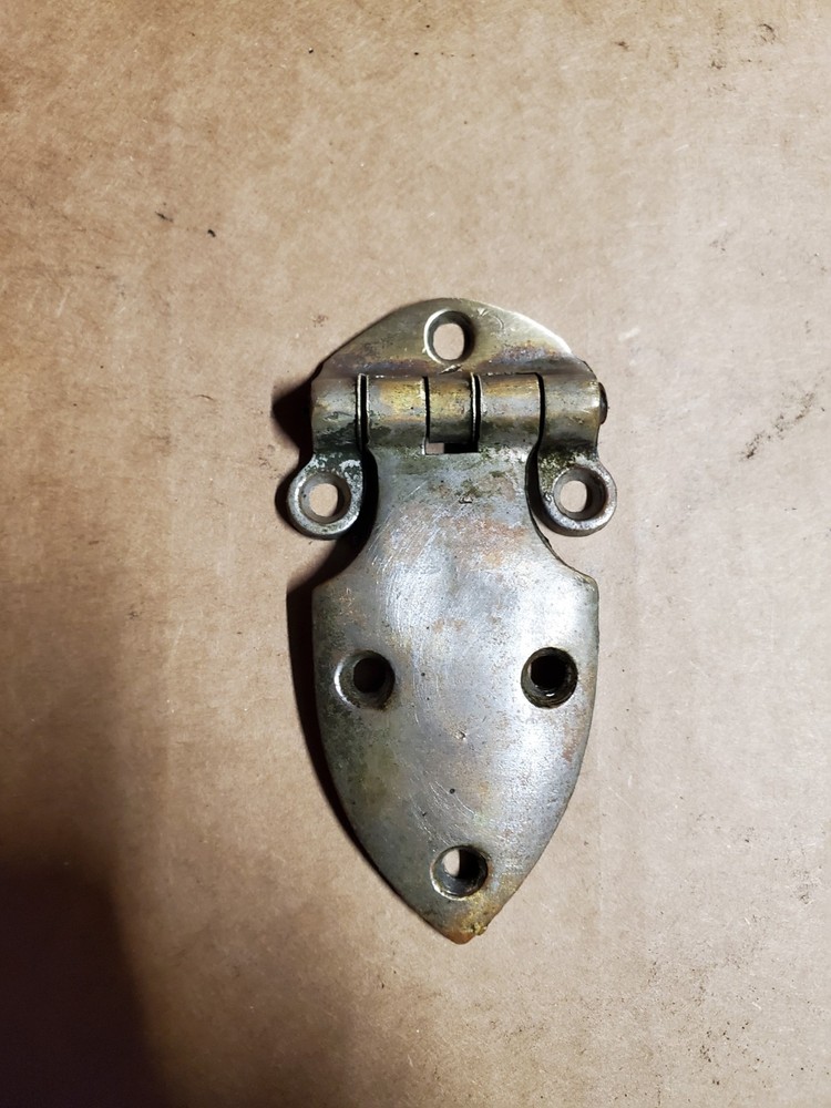 Antique Nickle Finished Brass Ice Box Hinge Offset
