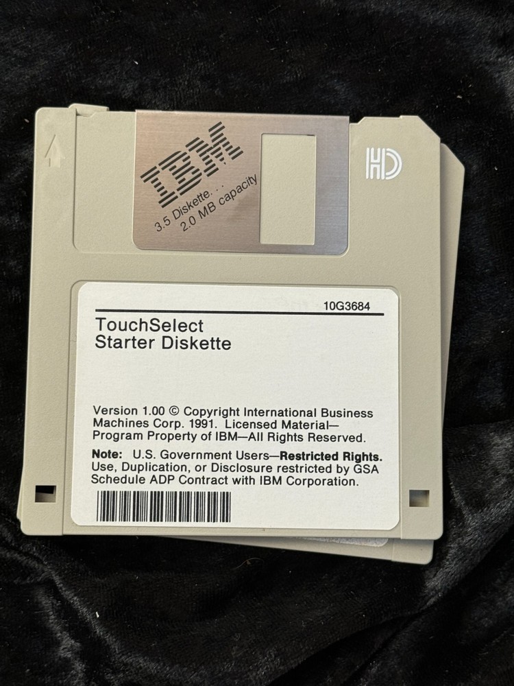 IBM Touch Select Starter Diskette Ver 1.0 3.5 Media