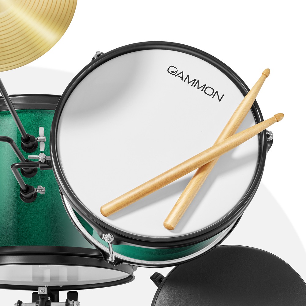 3-Piece Junior Drum Set, Beginner Drum Kit with Throne, Cymbal, Drumsticks