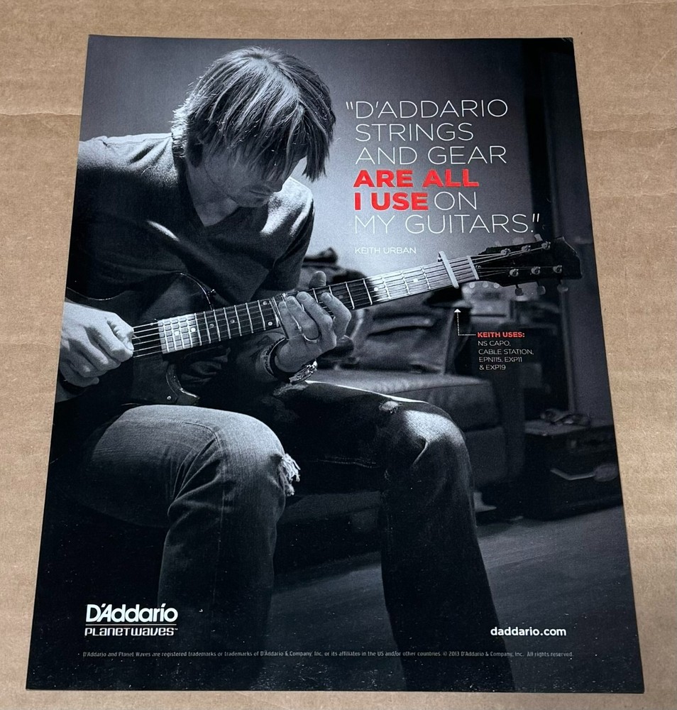 D'Addario Strings - KEITH URBAN -  2013 Print Advertisement