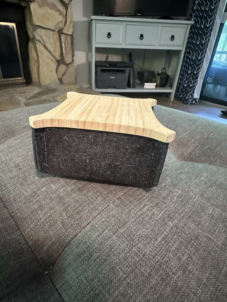 Wool Felt Box Storage with Bamboo Top