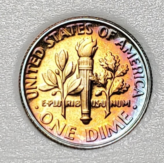 TONED 1987 S ROOSEVELT DIME PROOF UNC #C2811