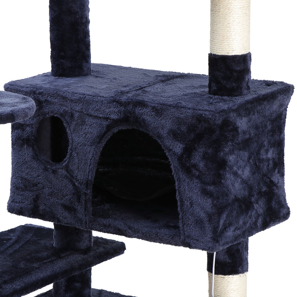 53" Cat Tree Tower Activity Center Playing House Condo Rest Multi Level Blue