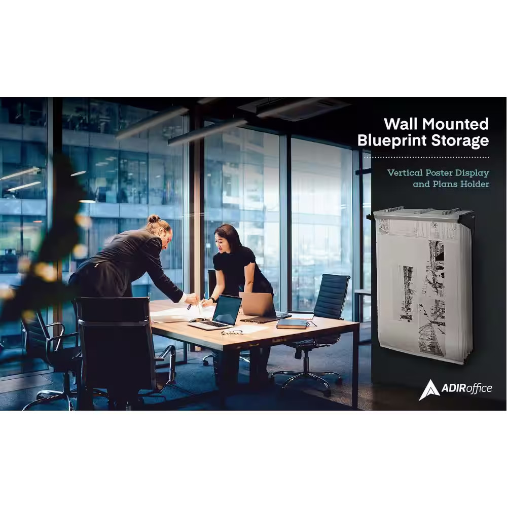 Drop Lift Blueprint Wall Rack, Black