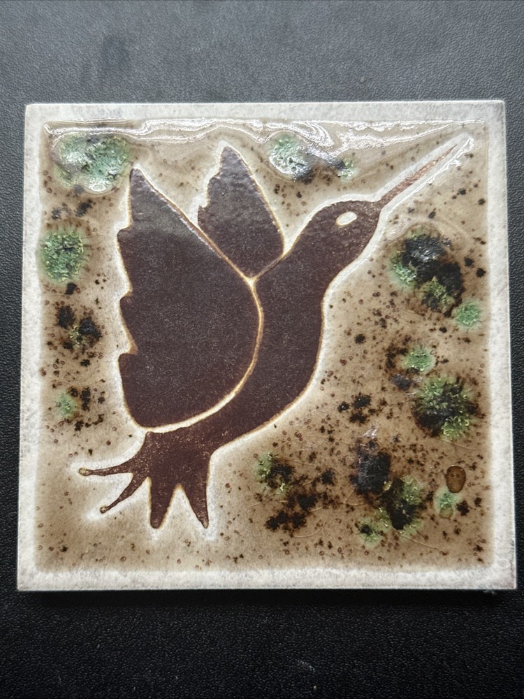 Hummingbird 4x4 Tile Coaster Earth Tones Decor Table Top