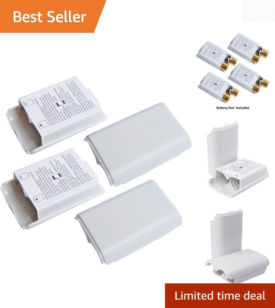 4-Pack White Battery Cover Shell for Xbox 360 Wireless Controllers -  ABS