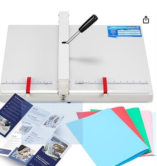 Mxmoonant Manual Creasing Machine 18’’ with Positioning Blocks, Imperial Scale,