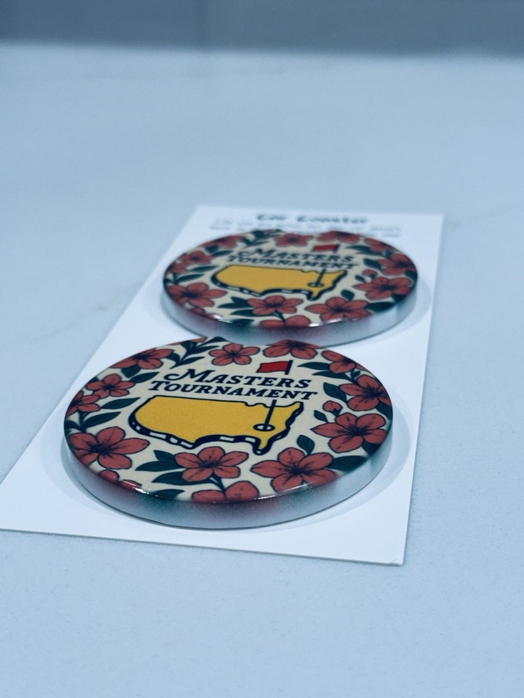 Azalea Masters Tournament Car Coasters - 2 Pack