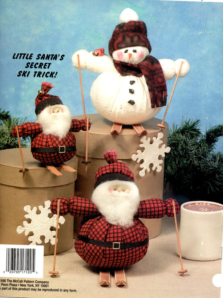 McCall's Creates SKIING SNOWMEN Craft Pattern Leaflet Quick Holiday Gifts