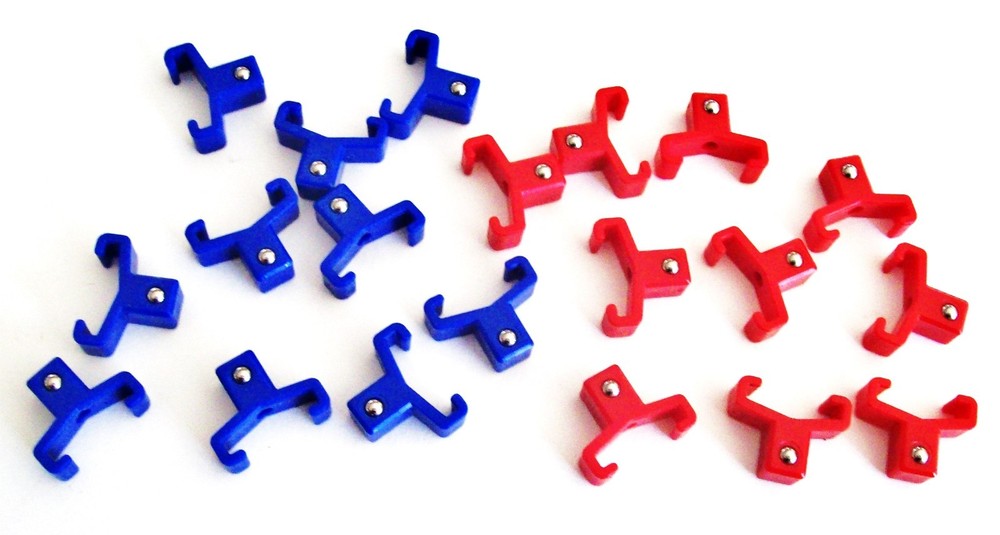 20 GOLIATH INDUSTRIAL ABS 3/8" RED & BLUE REPLACEMENT SOCKET RACK RAIL CLIPS
