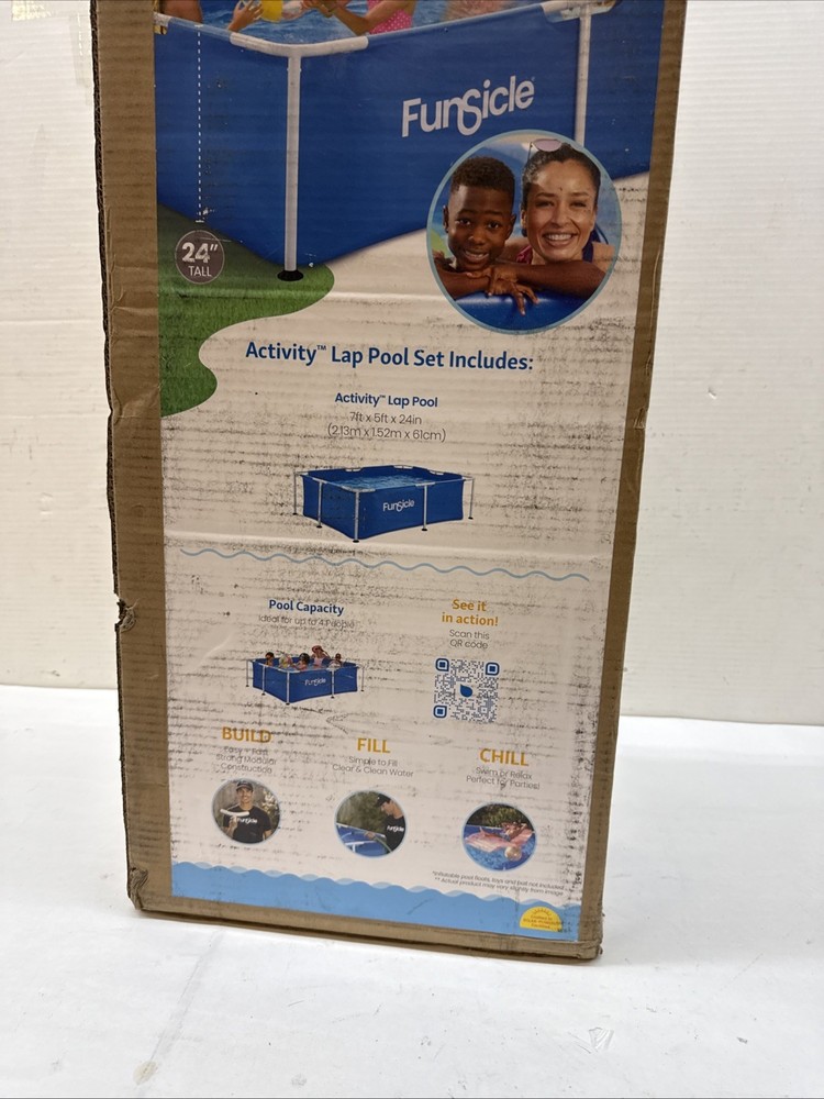 Funsicle 7 Foot 4 Person Capacity Durable Rectangular Above Ground Activity Lap