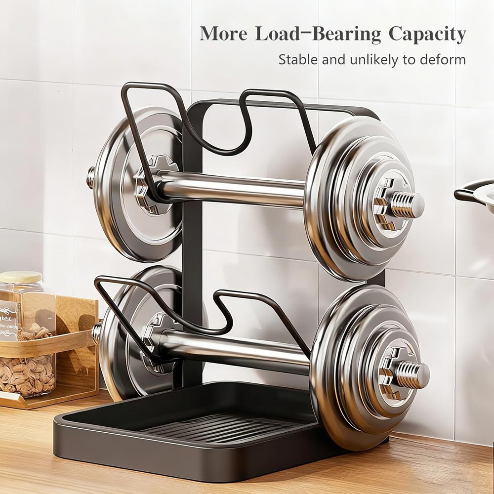 Kitchen Pot Lid Storage Rack Pot Lid Holder While Cooking + Removable Drip Tray