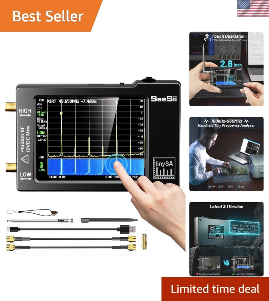 Portable Frequency Analyzer with Signal Generator: 2.8'' Display & ESD Feature