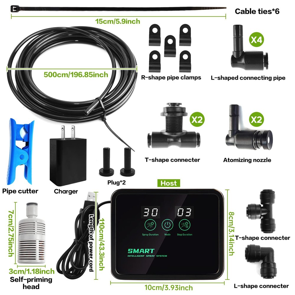 MYGIIKAKA Reptile Fogger Automatic Mister Touch Version, Black