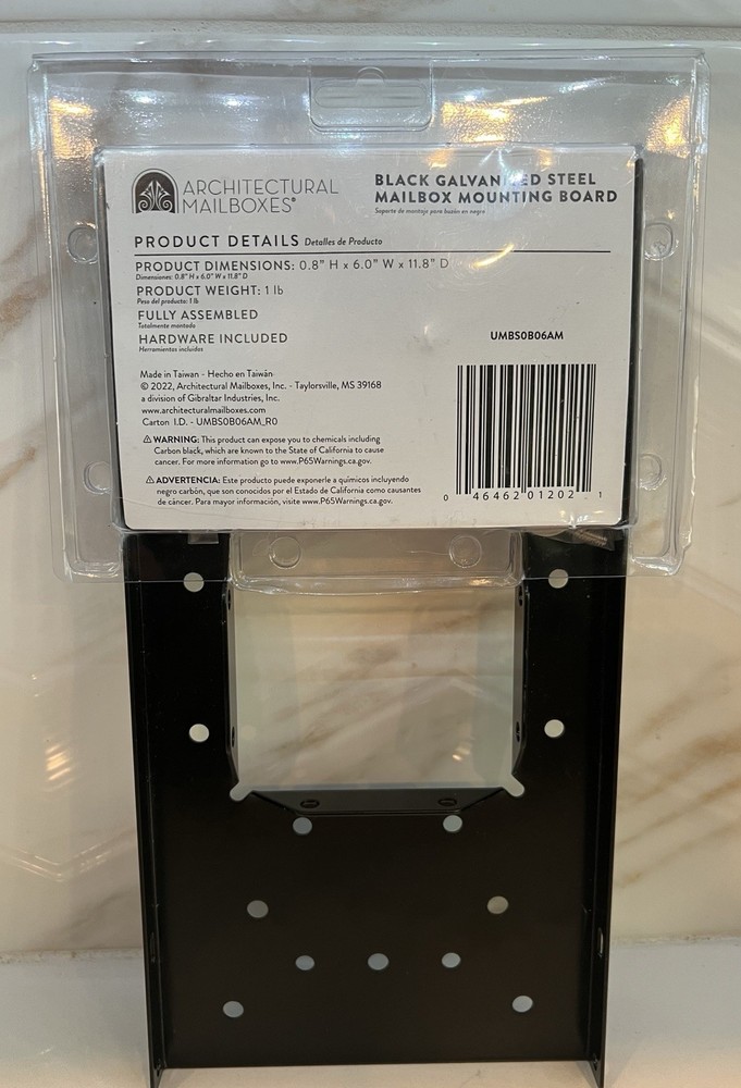 Architectural Mailboxes Black Mailbox mounting board black - hardware included