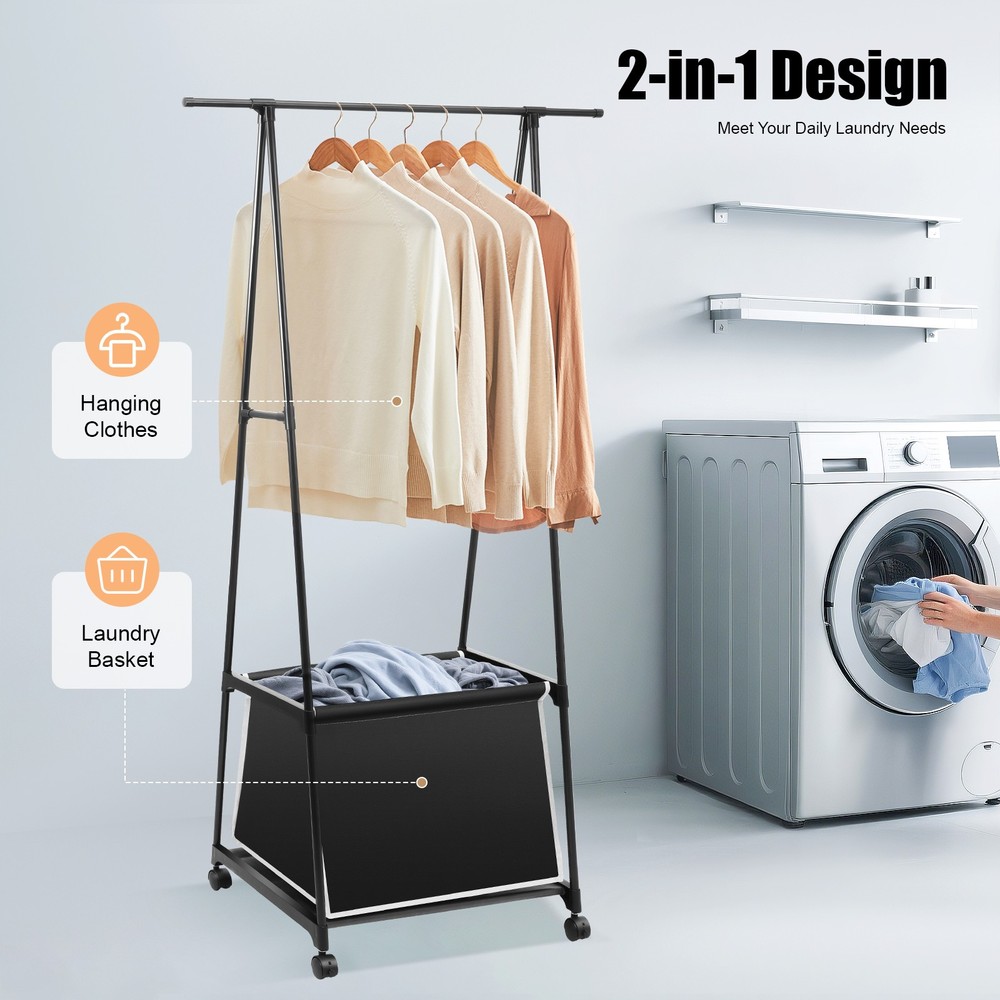 Clothes Rack With Laundry Basket Rolling Coat Rack Clothes Rack With Wheels
