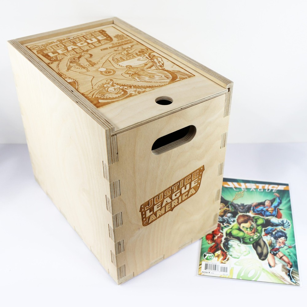 Justice League Timber Comic Storage Box *Comics Not Included