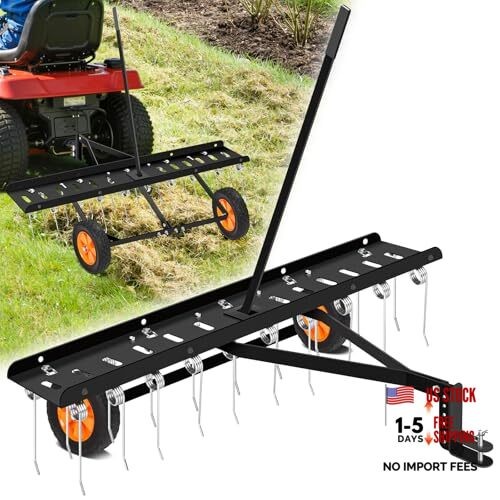48-Inch Tow Behind Dethatcher, Pull Behind Lawn Dethatcher with 20 AGLD0003