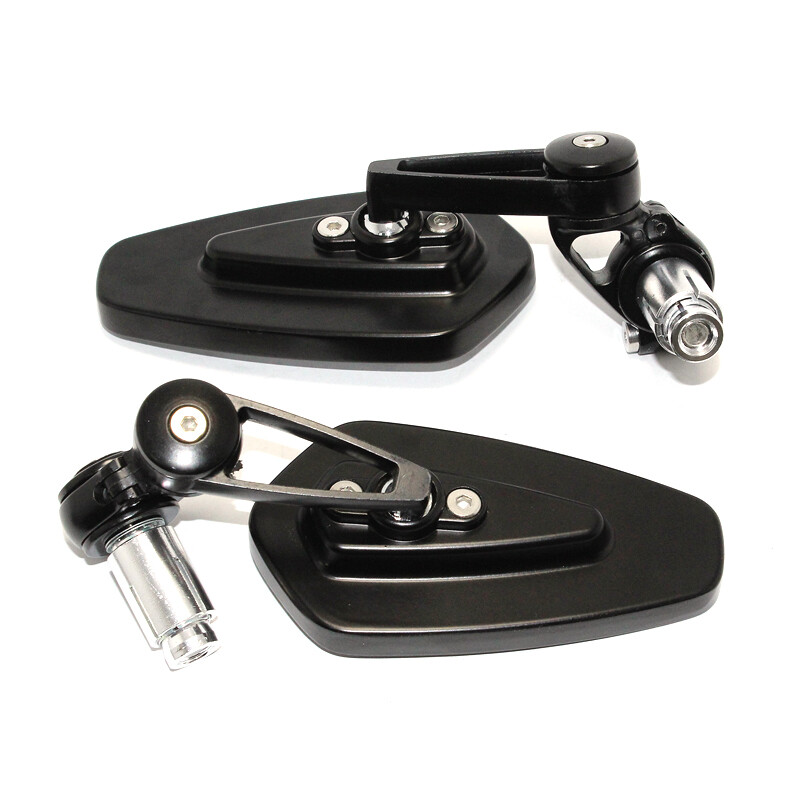 Universal Black CNC Handle Bar End Rear View Side Mirror 7/8" Motorcycle Custom