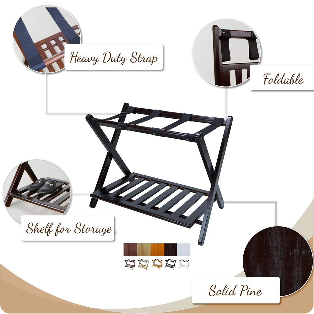 Casual Home Luggage Rack Walnut (New)