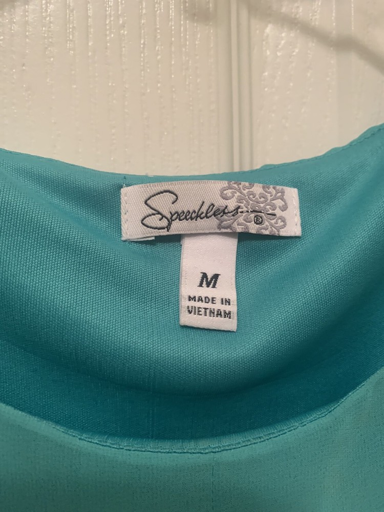 Speechless Juniors Size Medium Teal Polka Dot Dress