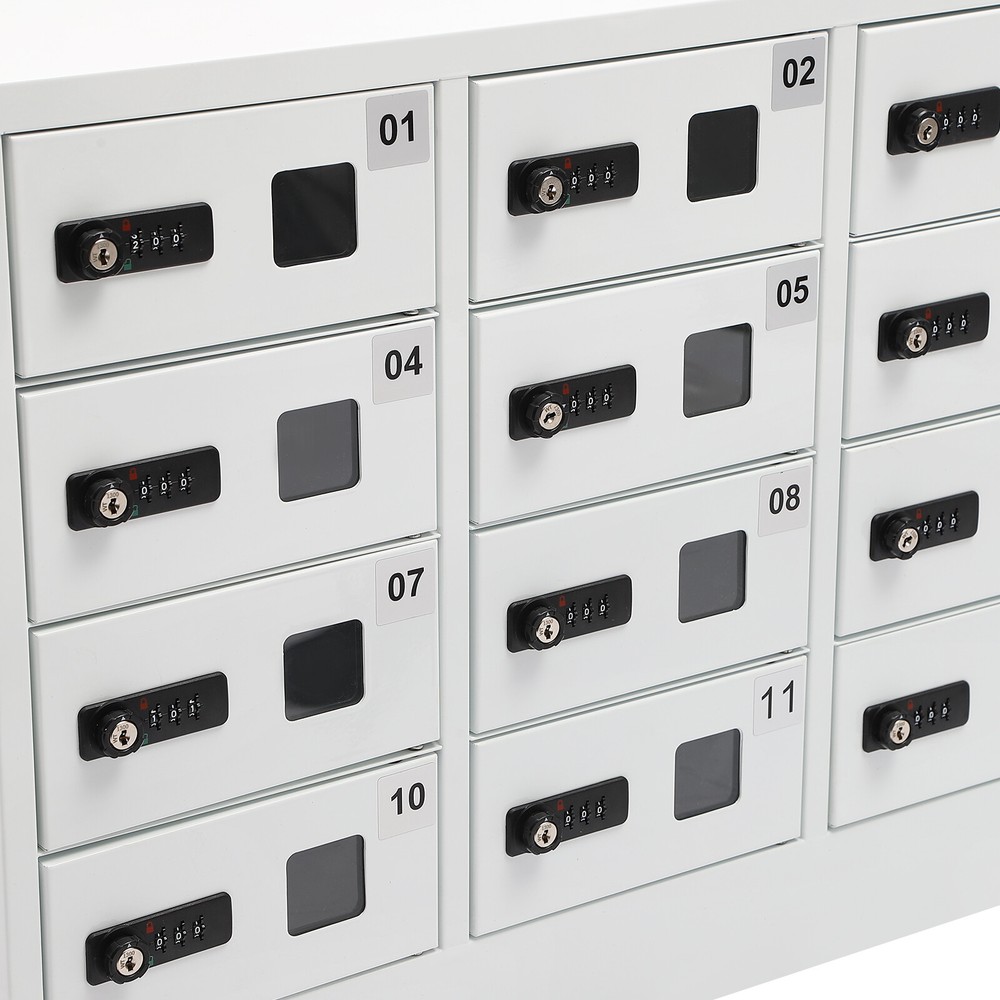 Cellphone Charging Station 12 Slots Cellphone Locker Rectangular 64.5*16*49cm