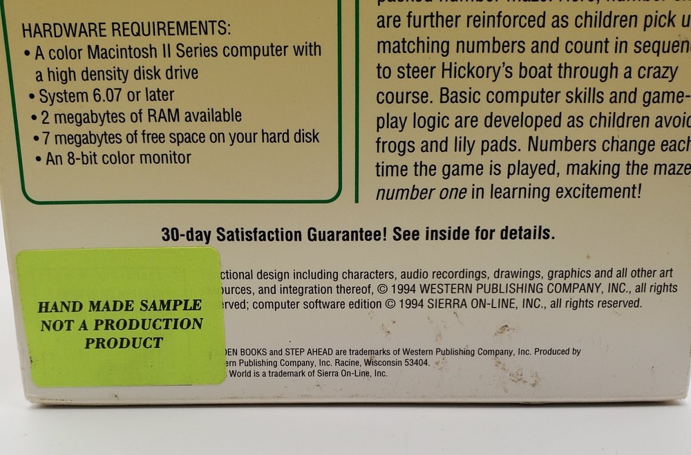 1994 Unopened 123 with Hickory and Me Macintosh Interactive Educational Software