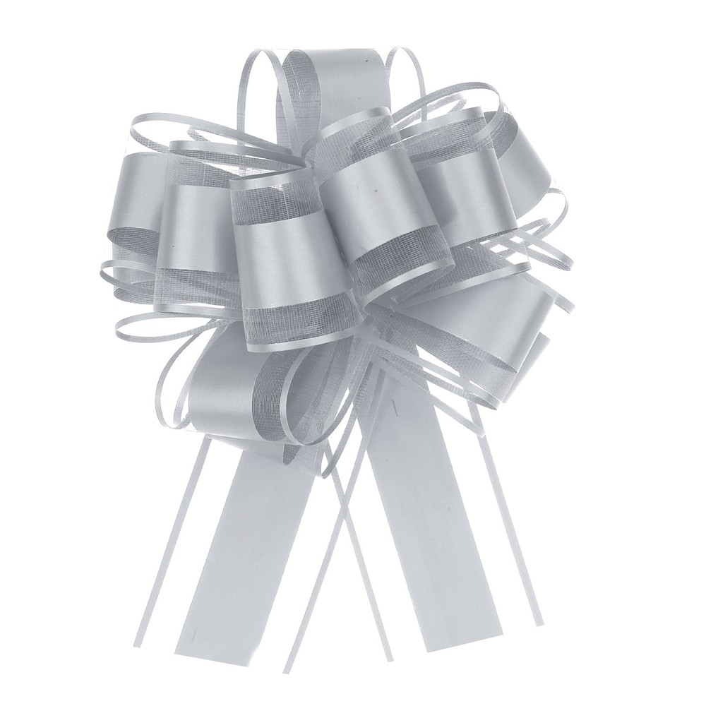 8pcs 4 Inch Large Big Pull Bow Gift Wrapping Ribbon for Presents, Gray