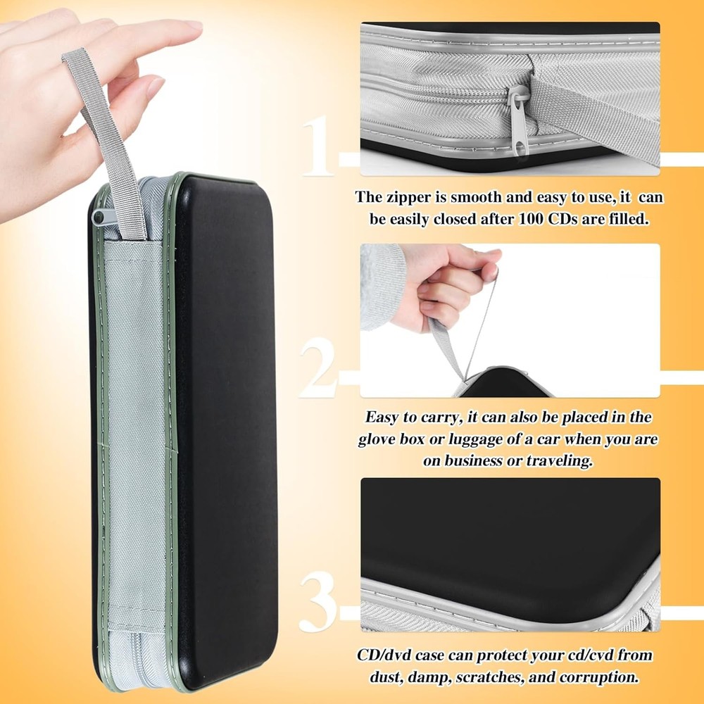 CD Case DVD Storage 4 Pack,100 Capacity DVD Cases Holder CD Storage Case Hold...