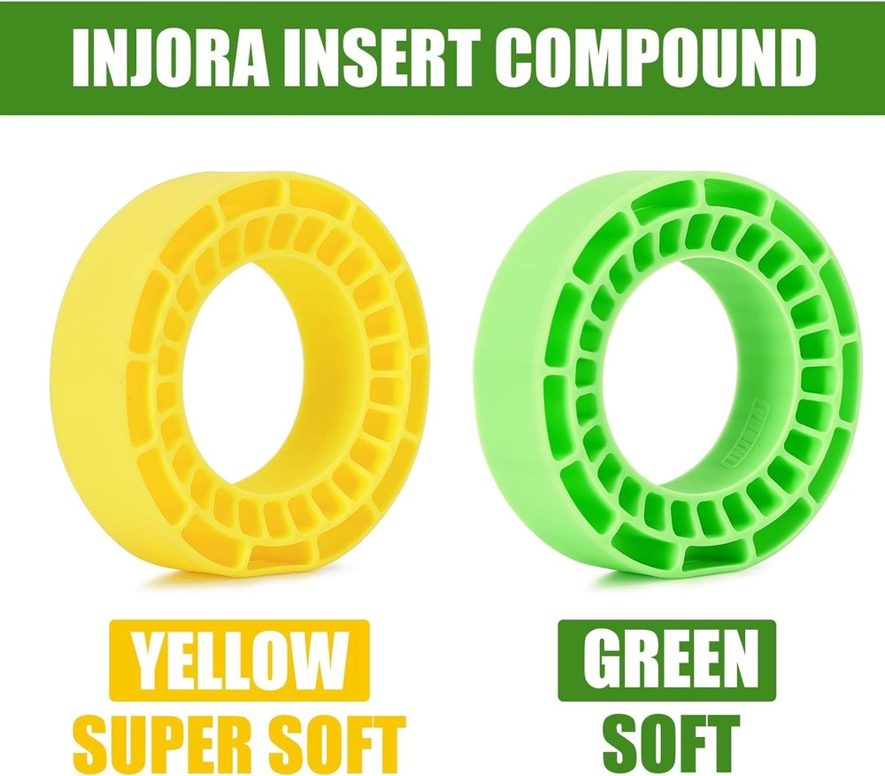INJORA 4pcs Silicone Rubber Inserts for 64 * 24mm 1.3" Yellow
