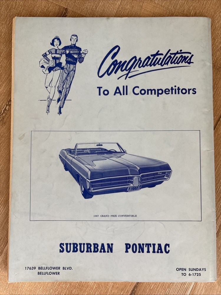 1967 SOUTHWEST PACIFIC CHAMPIONSHIPS Figure Skating Program Paramount CA Vintage