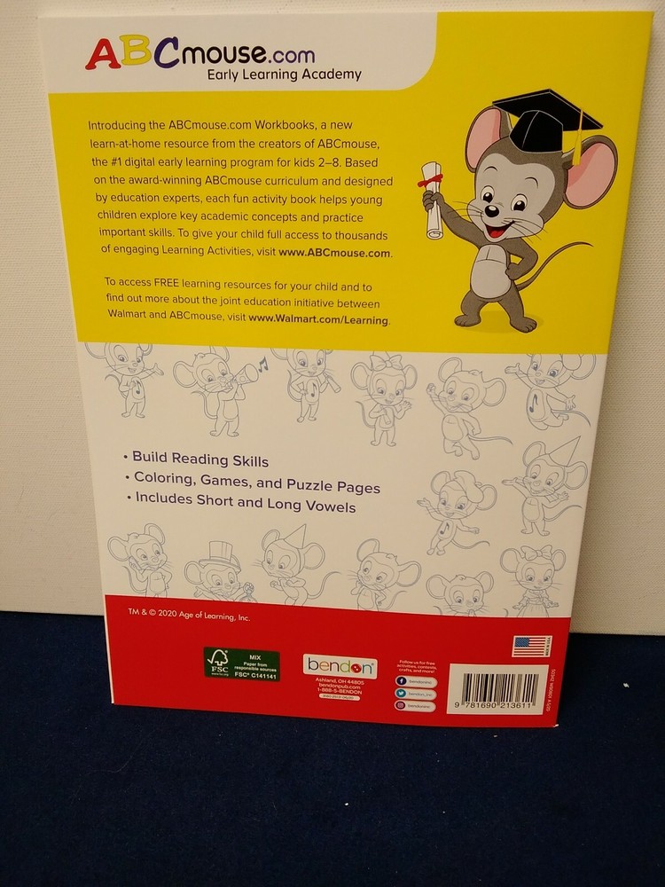 ABC Mouse Workbooks Set of 2 Books: Math &Phonics Paperback