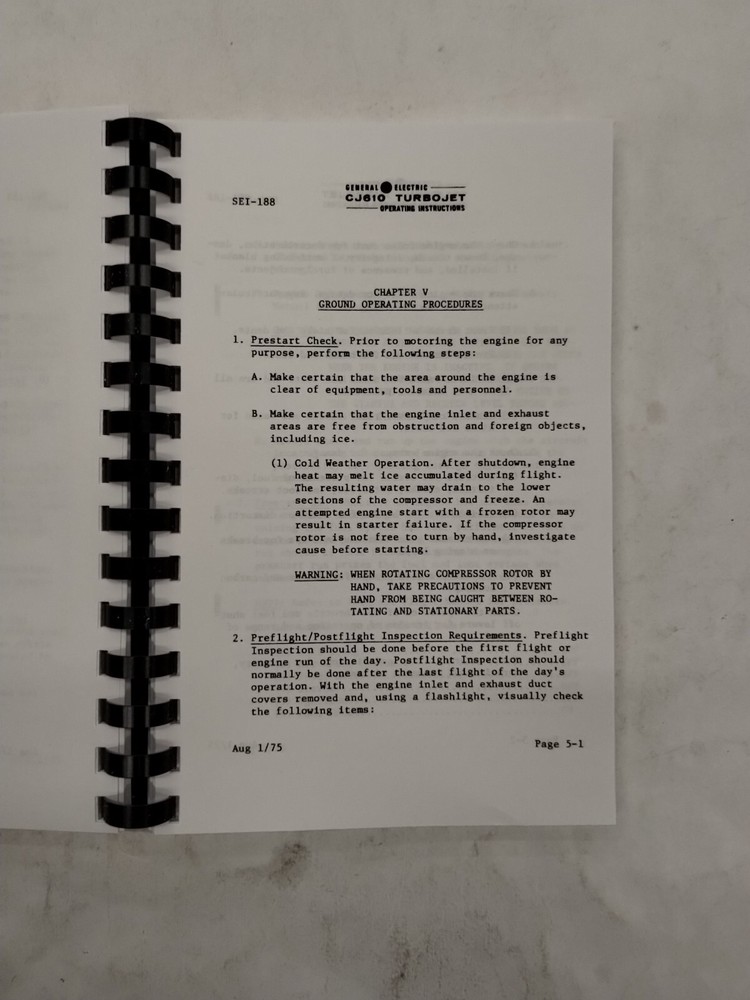 General Electric CJ610 Turbojet Engines Operating Instructions-Copy