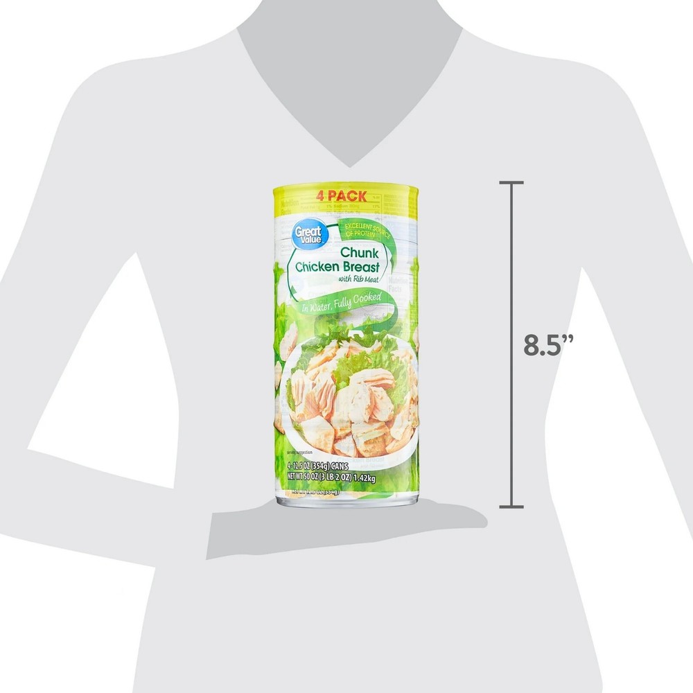 Great Value Chunk Chicken Breast, 12.5 Ounce Can (4 Pack)