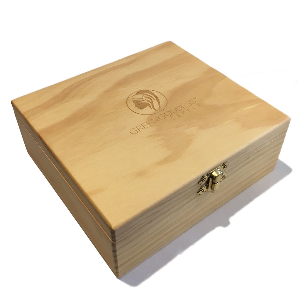 Large Wooden Storage Box w/ Latching Lid, Rolling Jig & Adjustable Compartments
