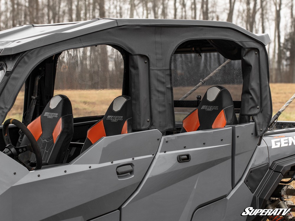 SuperATV Soft Cab Enclosure Upper Doors for Polaris General 1000 4 Seat