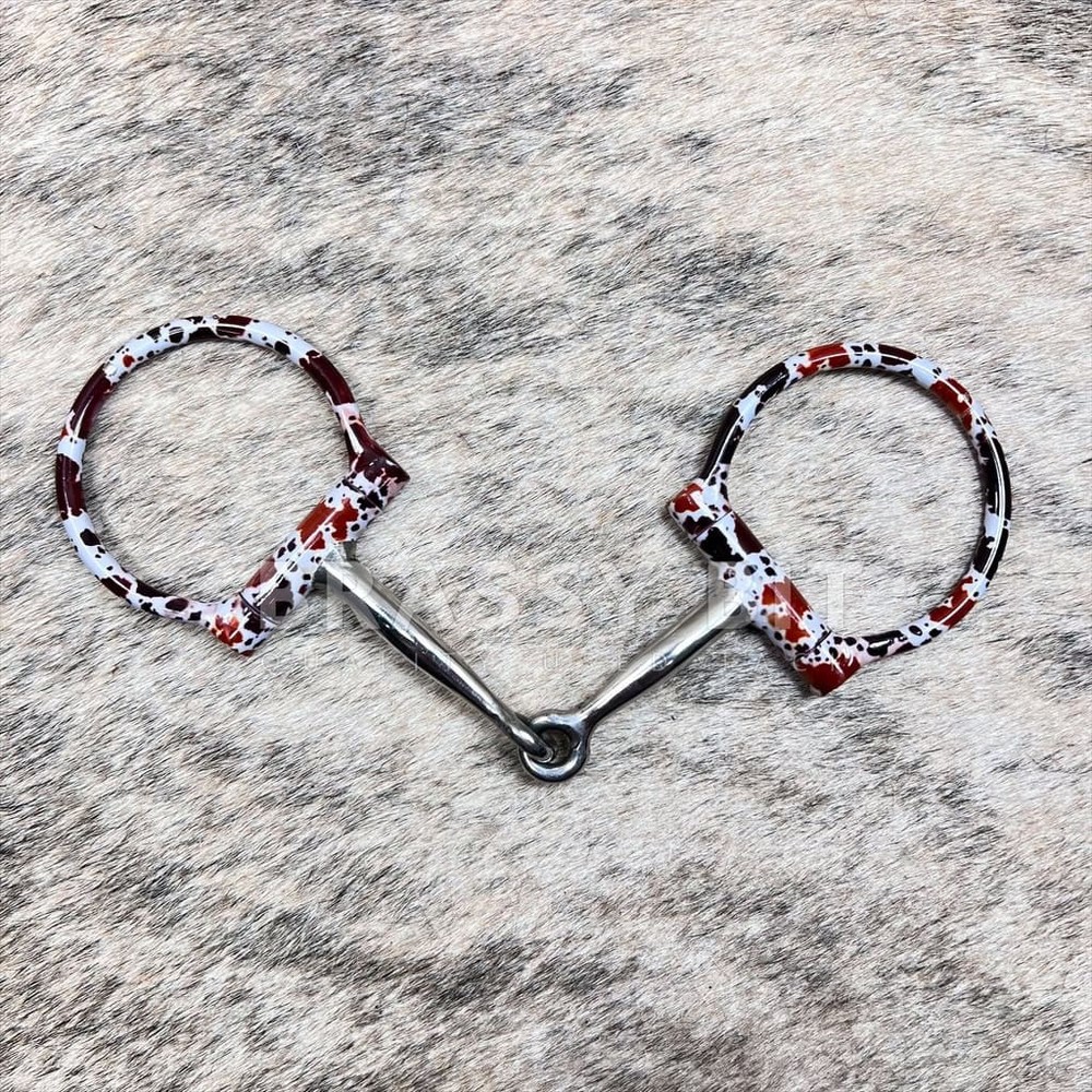 5" Western D Snaffle w/ Cow Print Cheeks