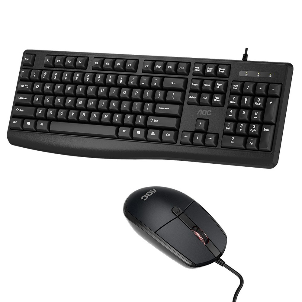 AOC KM170B Wired Keyboard Mouse Combo 104-Key Office DPI Mice PC Laptop Desktop