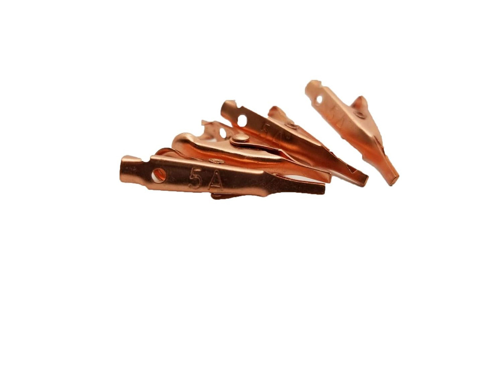Smooth Toothless Alligator Clips Solid Copper 4 Pack 1.1In Small or Micro for Pr
