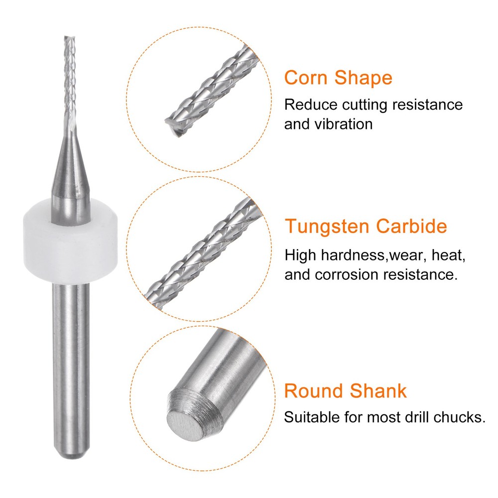 10pcs End Mill Bit 1mm Solid Carbide CNC Router Bits Engraving Cutter Tool